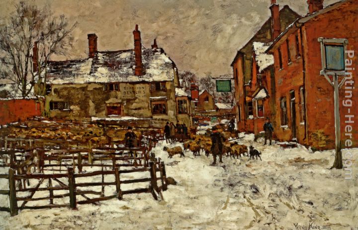 A Village in the Snow painting - Henry John Yeend King A Village in the Snow art painting